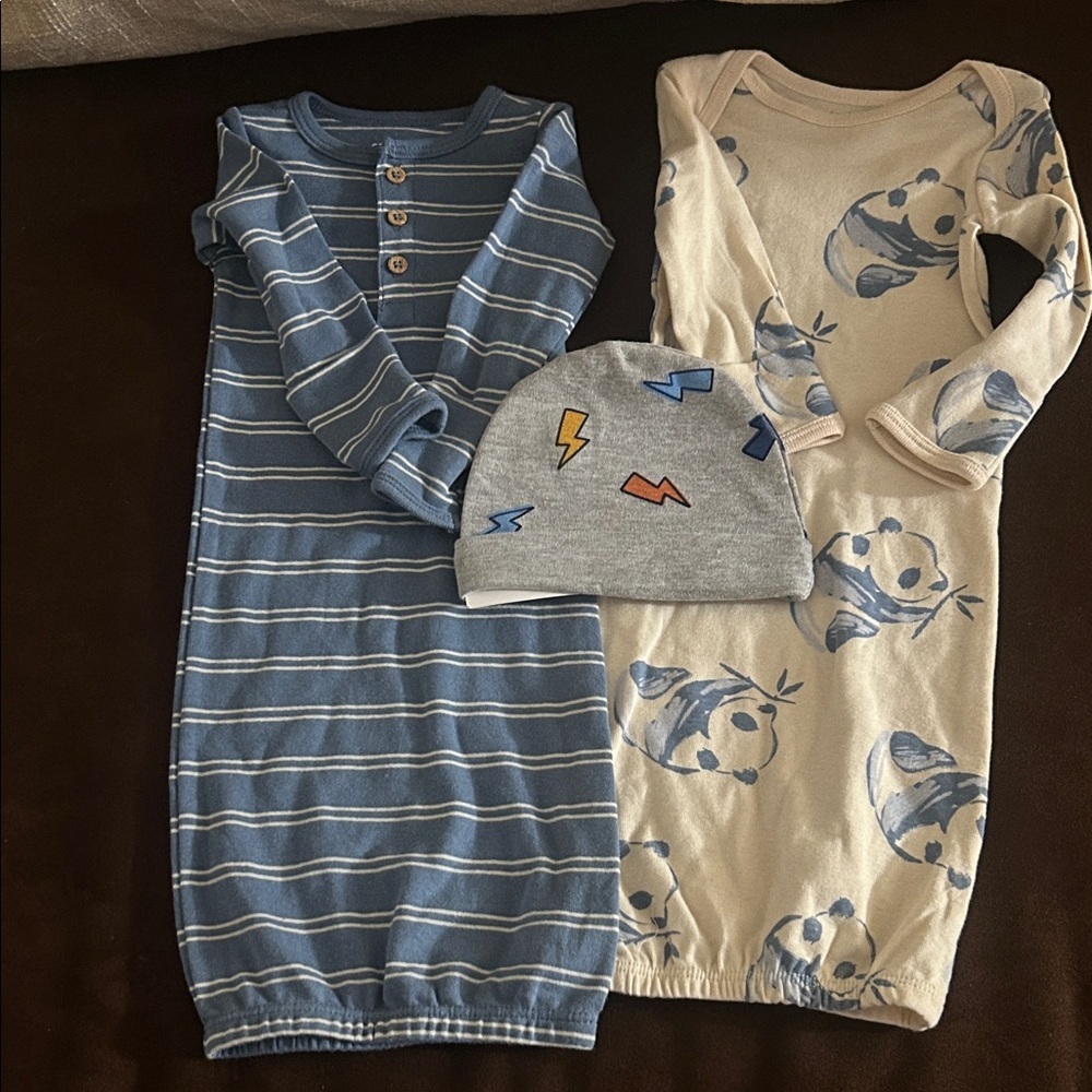 Carter's Cream and Blue Baby Outfit